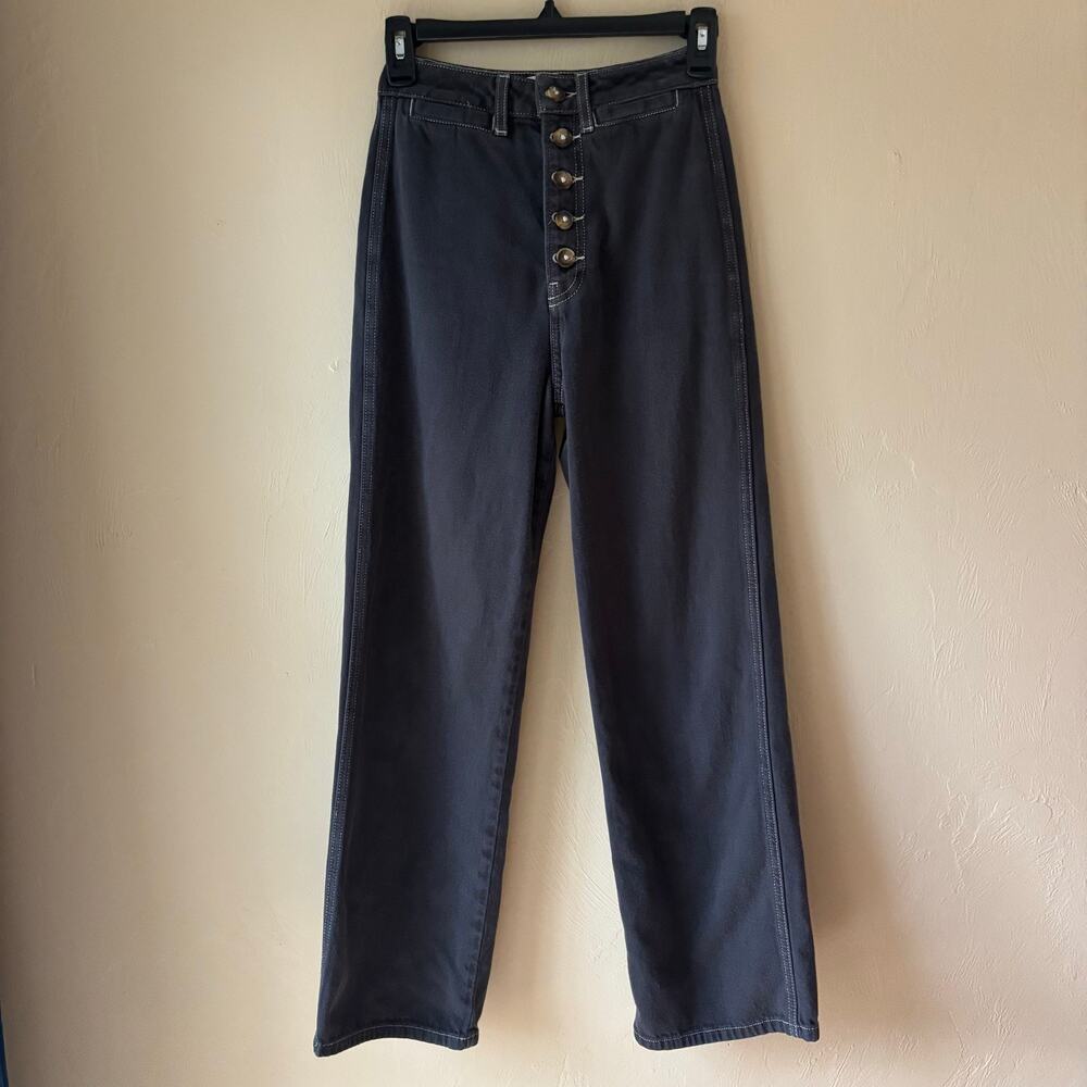 Reformation Lexi High Rise Wide Leg Jeans Size‎ 23 Washed Black - Picture 2 of 14